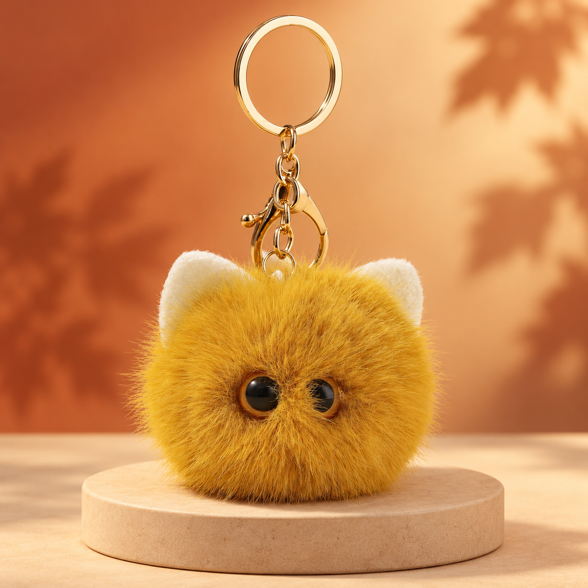 Fluffy Cat Bag Charm Keychain – Soft Fuzzy Kitty Purse and Backpack Accessory