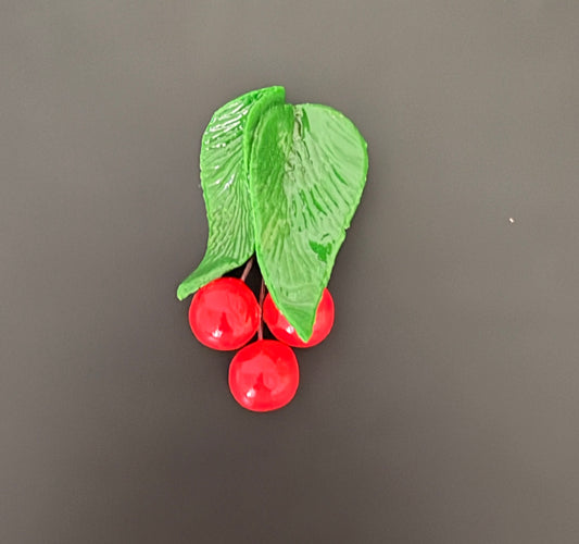 Realistic 3D Cherry Refrigerator Magnet – Cute Fruit Kitchen Décor