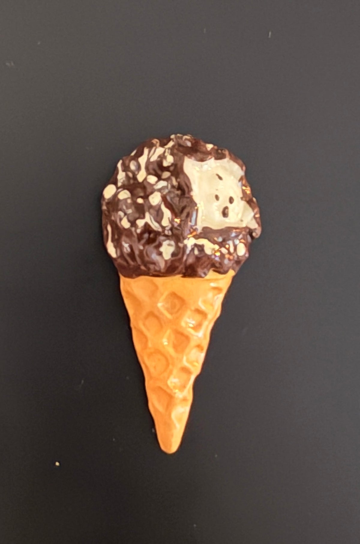 Mini Chocolate Ice Cream Cone Magnet – Realistic Dessert Refrigerator Décor
