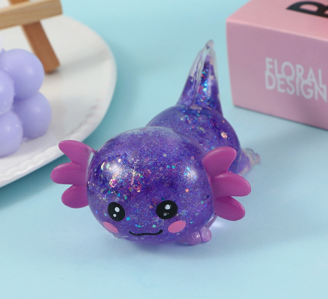 Glitter Galaxy Axolotl Squishy - Sugar Squish