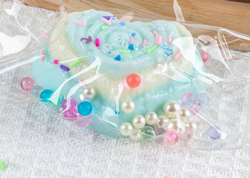 Heart Shape Blue Squishy Stress Relief Toy - Cute Kawaii Unisex Fidget Toy for Ages 4+