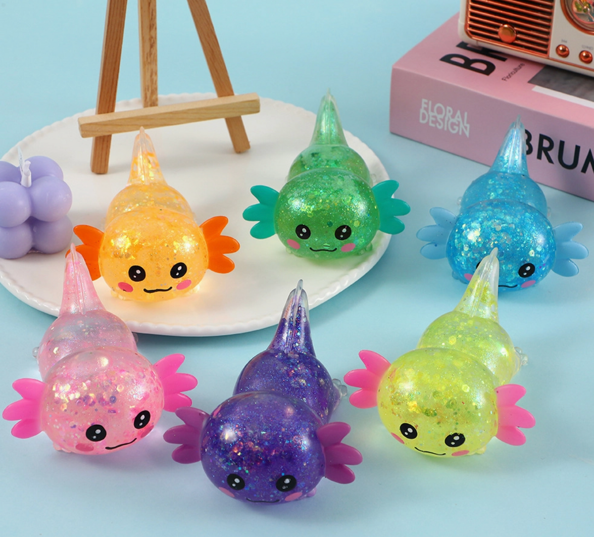 Glitter Galaxy Axolotl Squishy - Sugar Squish
