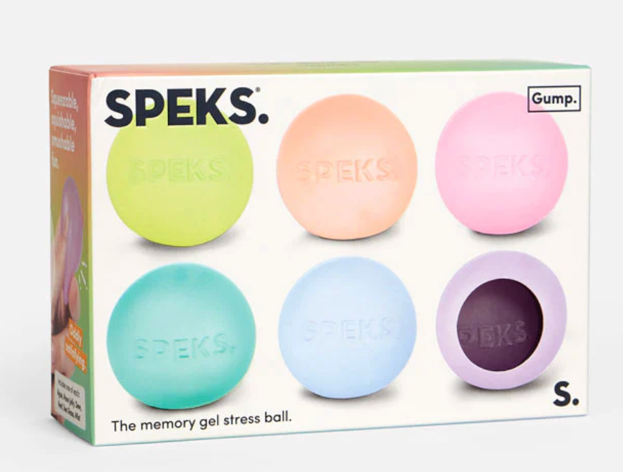 SPEKS Gump Memory Gel Stress Balls - 6-Pack Slow Rising Squishy Sensory Fidget Toys, Stress Relief Tools for Students to Relieve Tension & Stay Focused, Classic Novelty Calm Corner Emotional Regulation Toys (Ages 14+)
