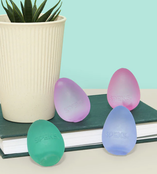 SPEKS Gump Memory Slow-Rise Gel Stress Eggs - 4-Pack Collectibles, Oddly Satisfying Squishy Sensory Fidget Toys for Calming Coworkers’ Anxiety Relief, Fidget Enthusiasts, Squishy Packs, Stress Ball Fidgets