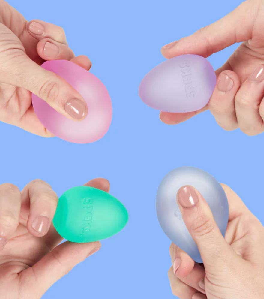 SPEKS Gump Memory Slow-Rise Gel Stress Eggs - 4-Pack Collectibles, Oddly Satisfying Squishy Sensory Fidget Toys for Calming Coworkers’ Anxiety Relief, Fidget Enthusiasts, Squishy Packs, Stress Ball Fidgets