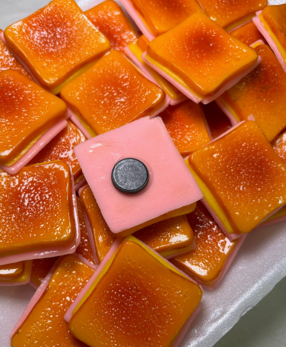 Mini Toasted Ham and Cheese Sandwich Fridge Magnet – Realistic Fake Food Kitchen Decor