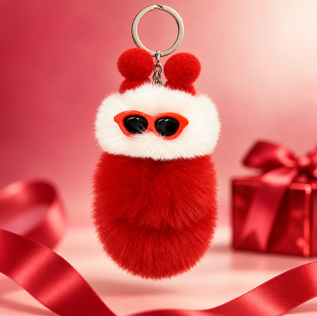 Fluffy Caterpillar Bag Charm Keychain – Colorful Fuzzy Purse and Backpack Accessory