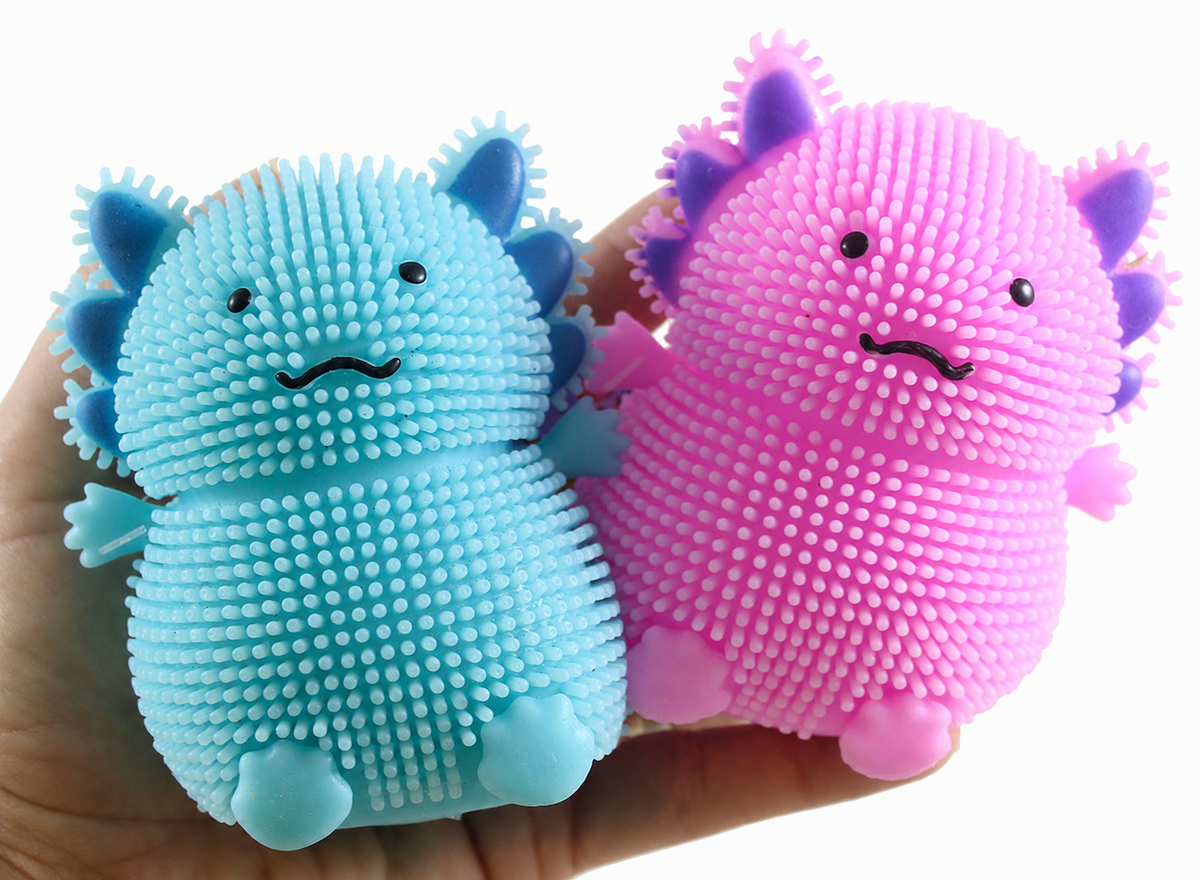 Axolotl Puffball - Stretchy Soft Squishy Sensory Fidget Toy, Stress Relief Classic Novelty Toy for Ages 4+, Fidget Toys