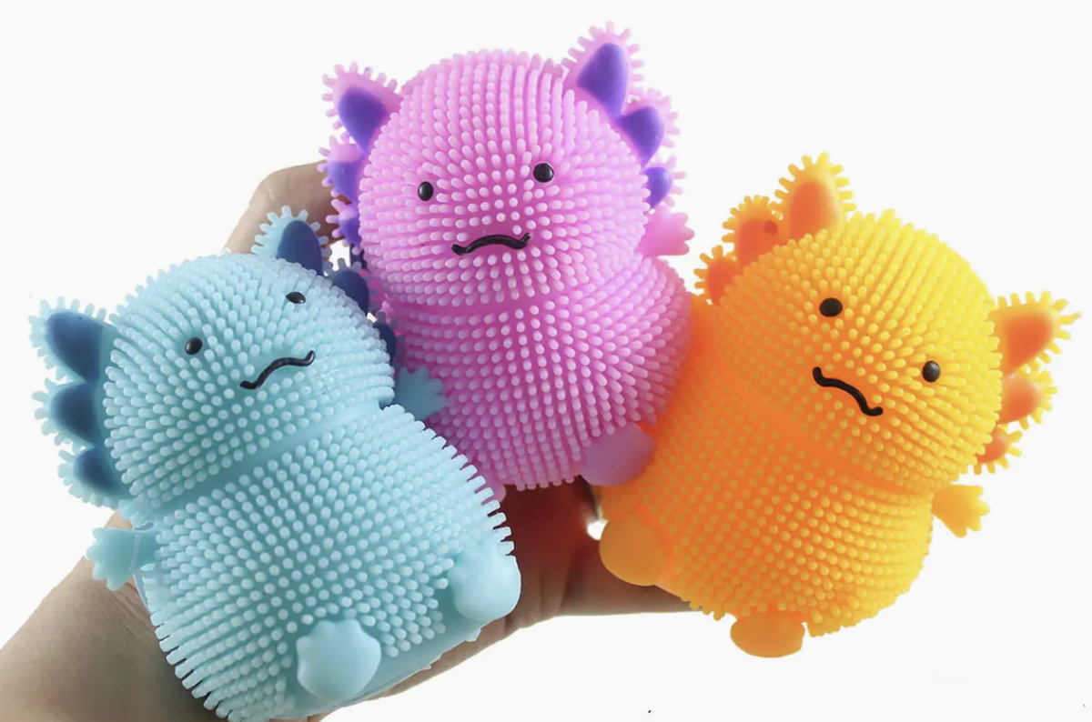 Axolotl Puffball - Stretchy Soft Squishy Sensory Fidget Toy, Stress Relief Classic Novelty Toy for Ages 4+, Fidget Toys