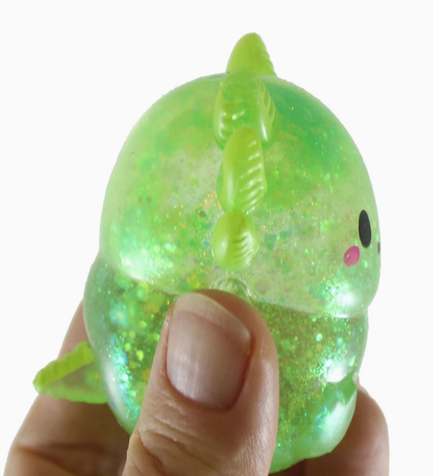Mystery Glitter Axolotl Sugar Ball Squishy, Collectible Squishies, Squeeze Stress Balls, Ages 12+ Stress Reliever Toy, Squish Balls, Axolotl Shape