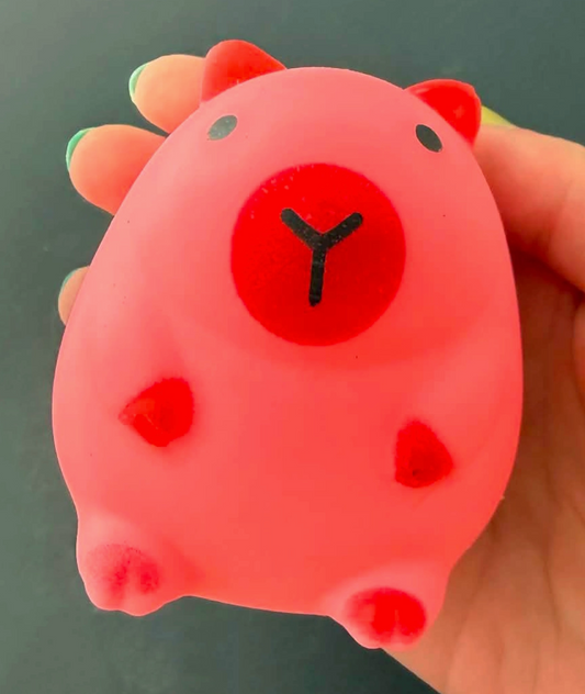 Pink Capybara Squishy – Cute Kawaii Sensory Fidget Stress Toy