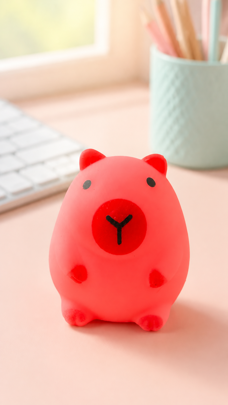 Pink Capybara Squishy – Cute Kawaii Sensory Fidget Stress Toy