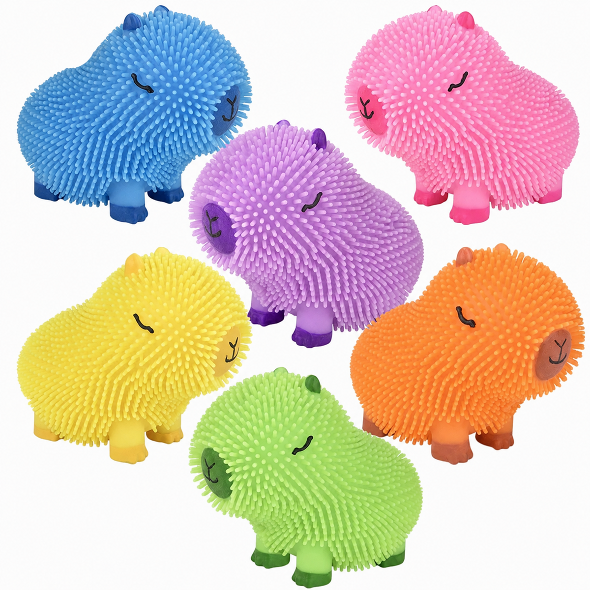 Capybara Puffer Ball Fidget Toy - Soft Textured Sensory Stress Relief Toy