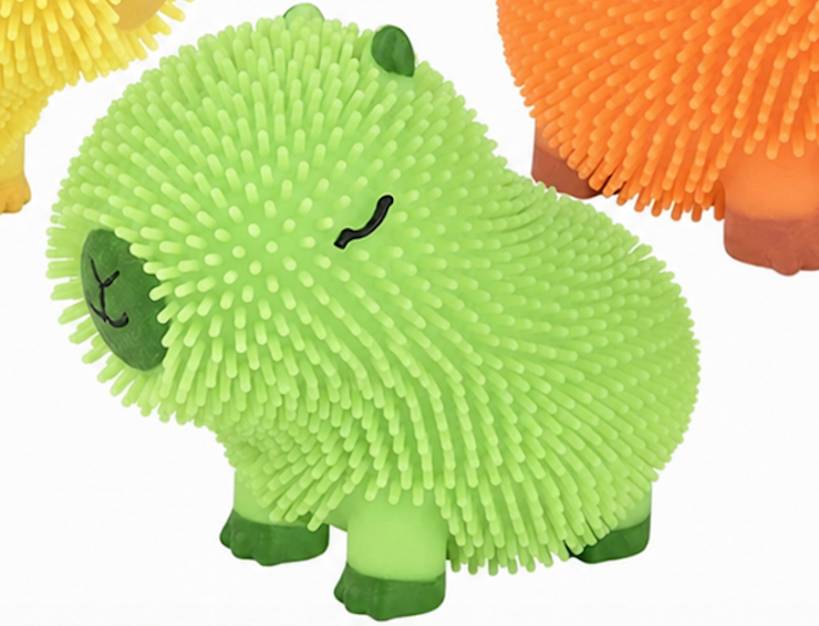 Capybara Puffer Ball Fidget Toy - Soft Textured Sensory Stress Relief Toy