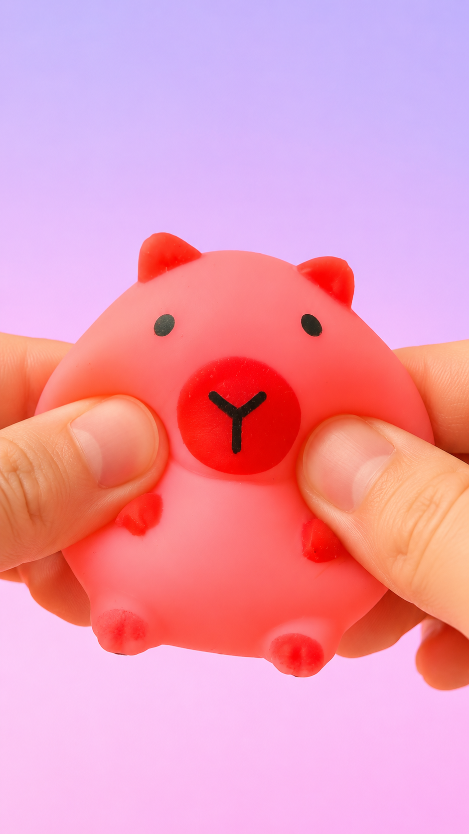 Pink Capybara Squishy – Cute Kawaii Sensory Fidget Stress Toy