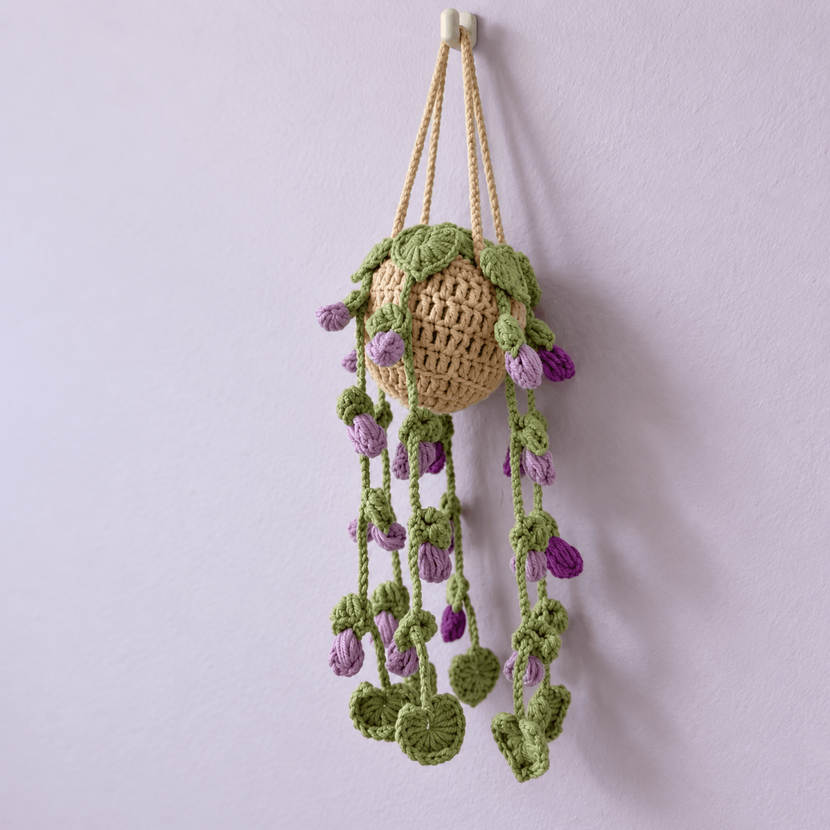 Crochet Hanging Plant Décor – Handmade Floral Vine Basket - Hiitzchrissy's Eclectic Fun Finds