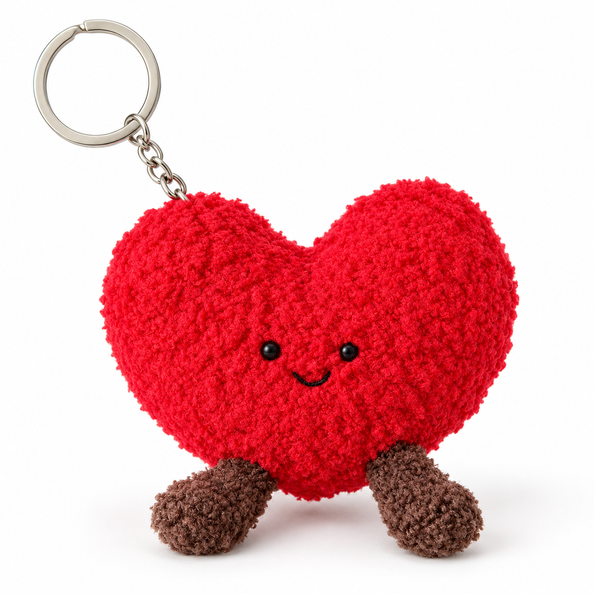 Kawaii Heart Plush Keychain – Cute Red Heart Charm