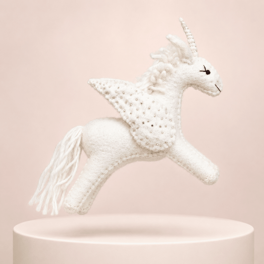 Felt Winged Unicorn – Rainbow or All-White, Large and Small Options - Hiitzchrissy's Eclectic Fun Finds