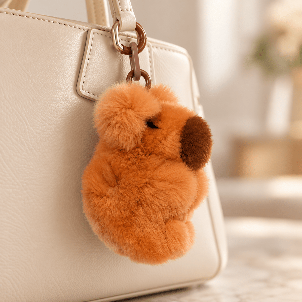 Fluffy Capybara Plush Keychain and Bag Charm - Hiitzchrissy's Eclectic Fun Finds