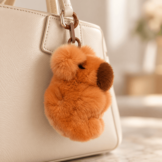 Fluffy Capybara Plush Keychain and Bag Charm - Hiitzchrissy's Eclectic Fun Finds