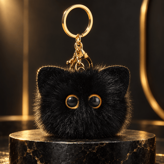 Fluffy Cat Bag Charm Keychain - Hiitzchrissy's Eclectic Fun Finds