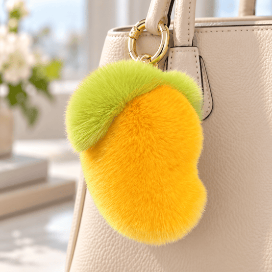Fluffy Mango Keychain - Hiitzchrissy's Eclectic Fun Finds