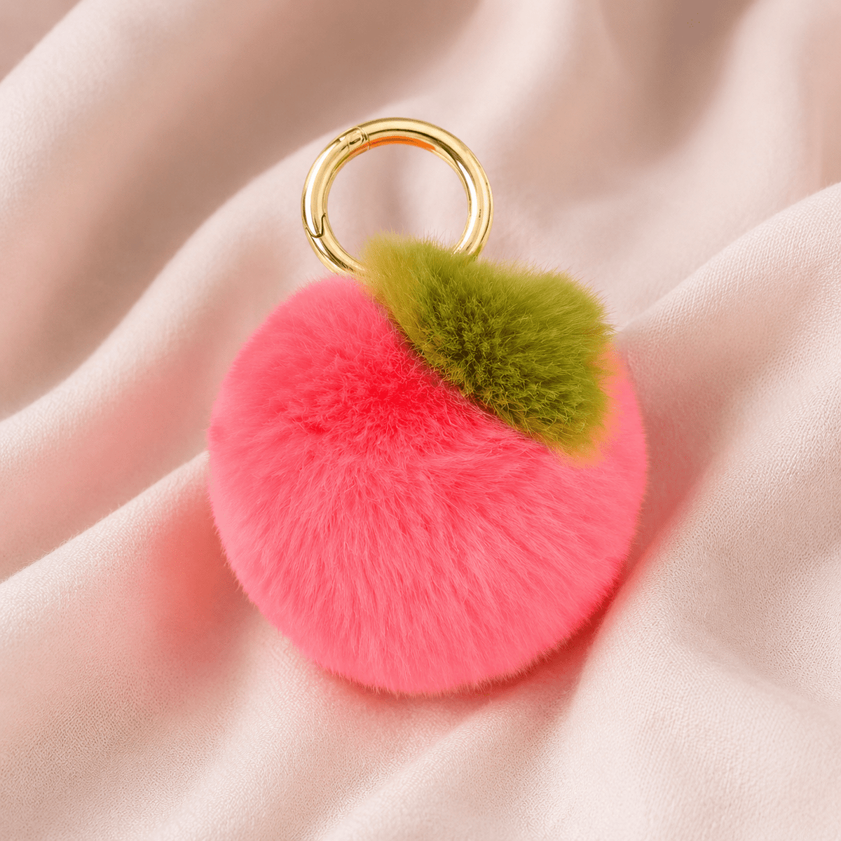 Fluffy Peach Keychain - Hiitzchrissy's Eclectic Fun Finds