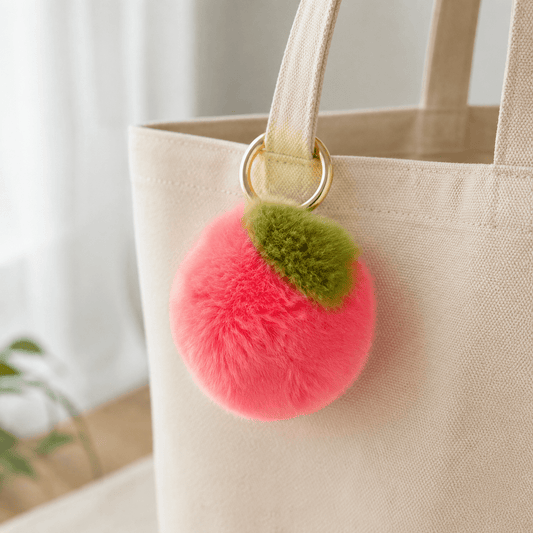 Fluffy Peach Keychain - Hiitzchrissy's Eclectic Fun Finds
