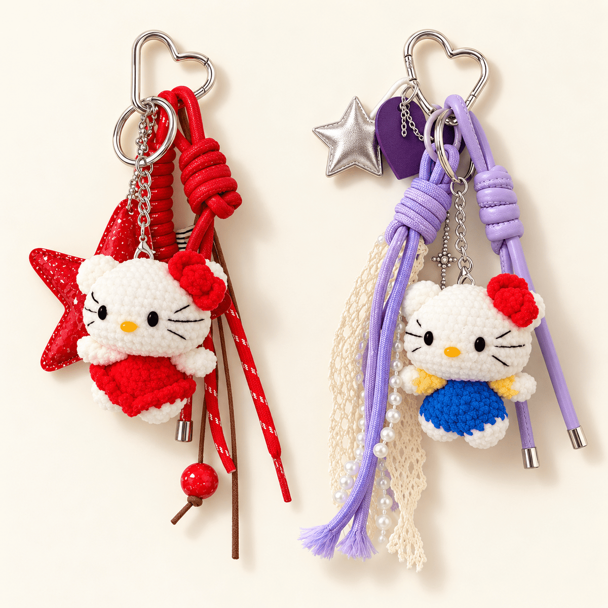 Hello Kitty Crochet-Style Bag Charm and Keychain - Hiitzchrissy's Eclectic Fun Finds