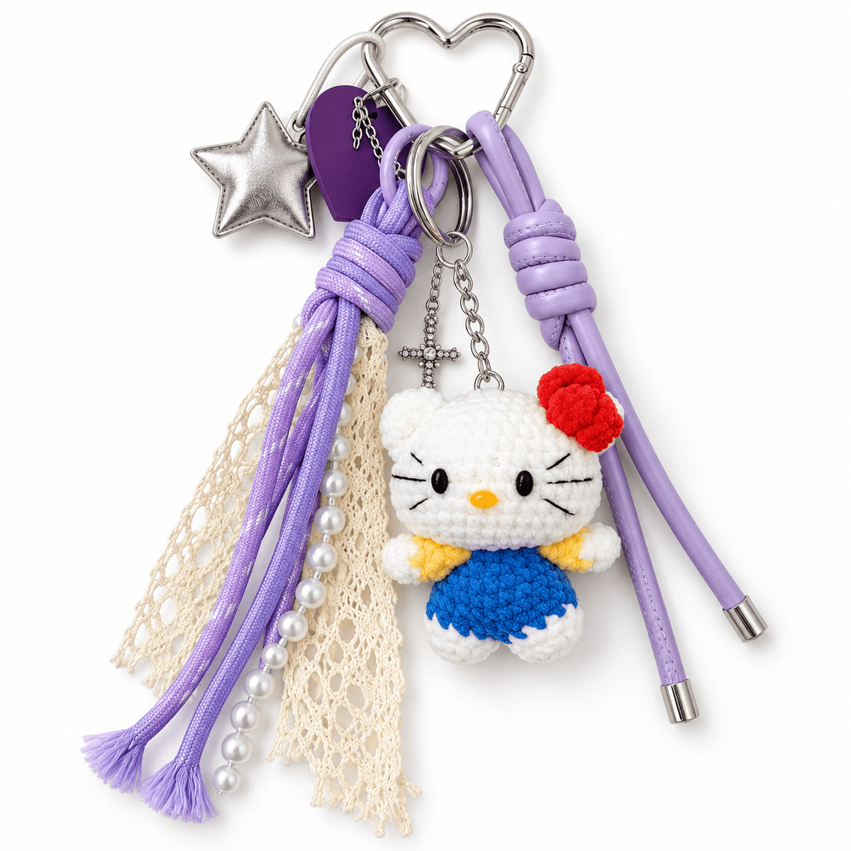 Hello Kitty Crochet-Style Bag Charm and Keychain - Hiitzchrissy's Eclectic Fun Finds
