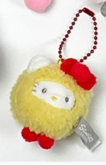 Hello Kitty Tempura Plush Keychain – Kawaii Sanrio Bag Charm