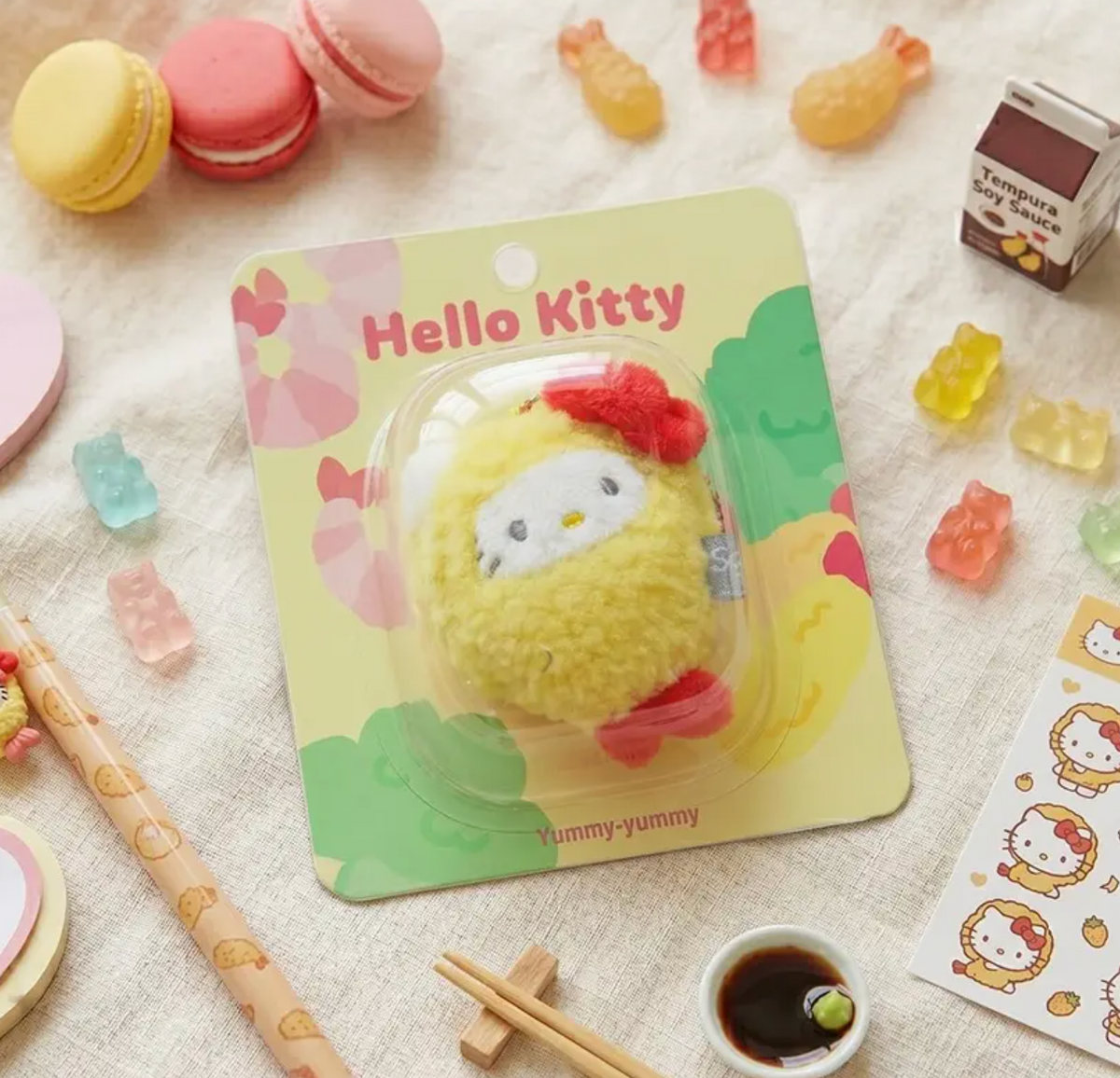Hello Kitty Tempura Plush Keychain – Kawaii Sanrio Bag Charm