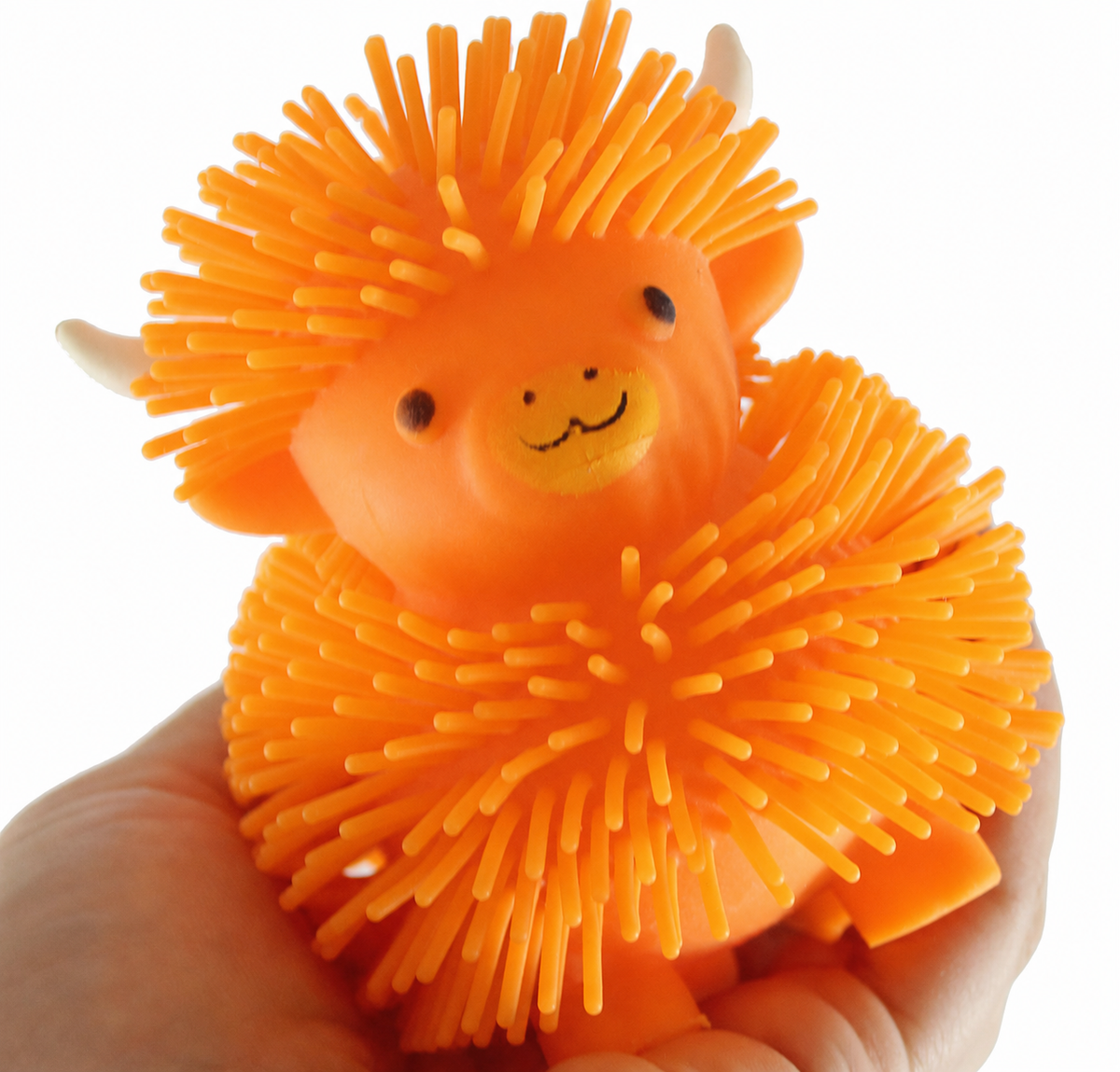 Highland Cow Stretchy Farm Animal Puffer Ball - Random Color, Soft Squishy Sensory Fidget Stress Relief Toy