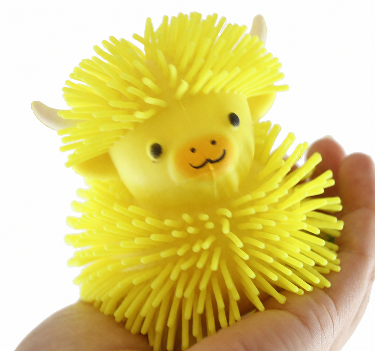 Highland Cow Stretchy Farm Animal Puffer Ball - Random Color, Soft Squishy Sensory Fidget Stress Relief Toy
