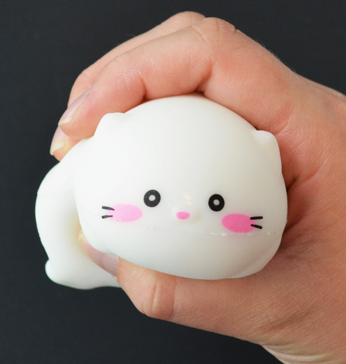 Kawaii White Cat Squishy – Cute Kitty Stress Ball Sensory Fidget Toy