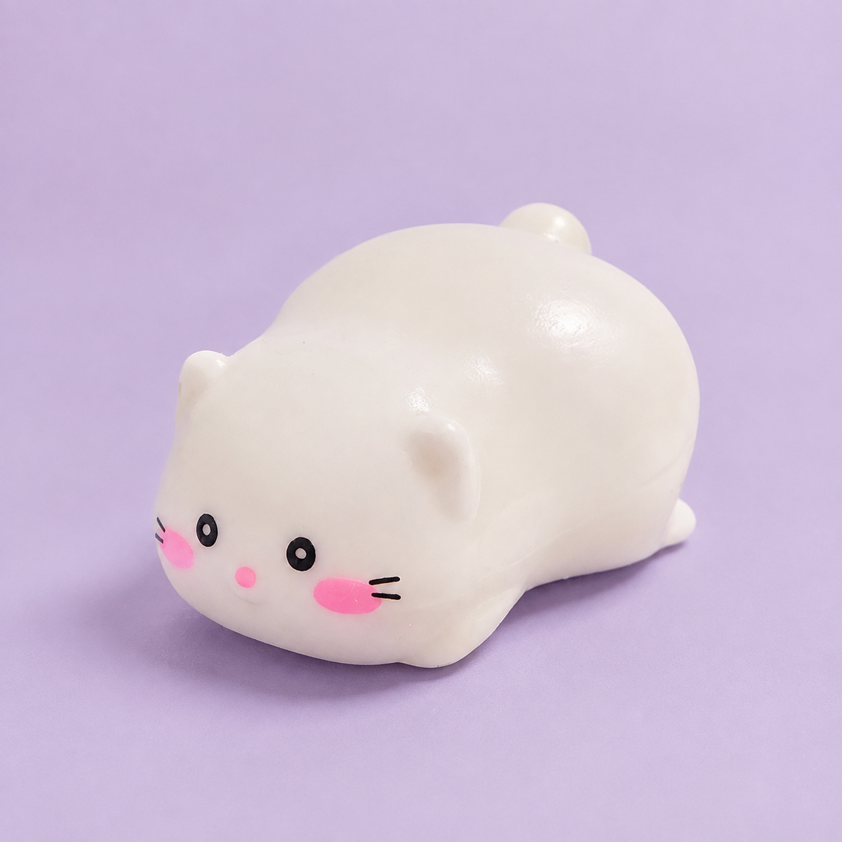 Kawaii White Cat Squishy – Cute Kitty Stress Ball Sensory Fidget Toy