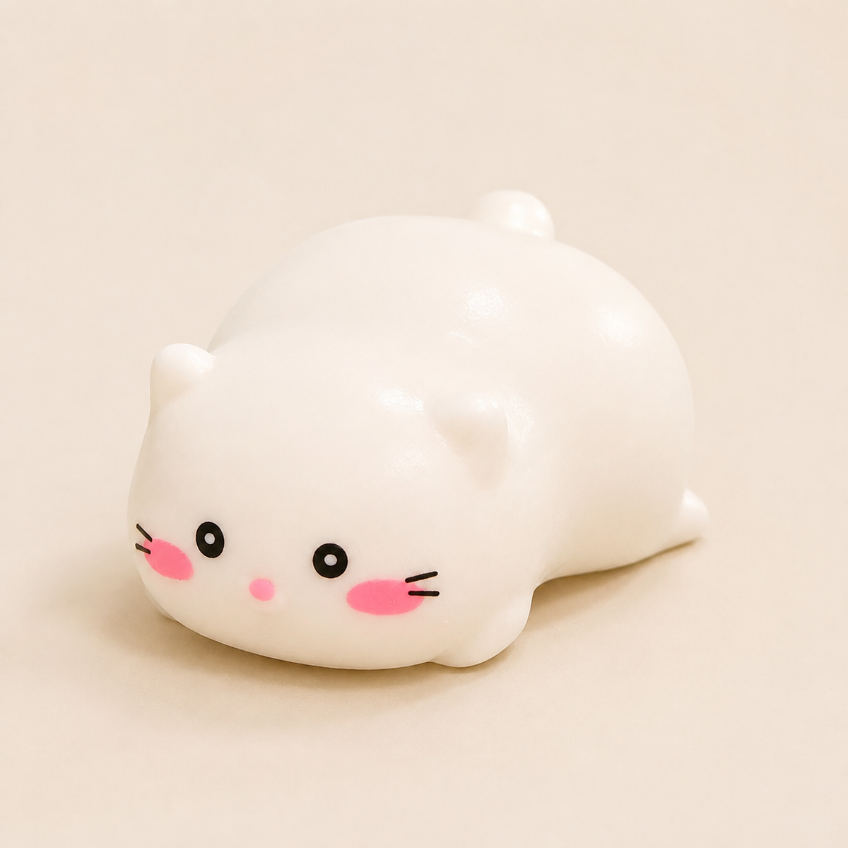 Kawaii White Cat Squishy – Cute Kitty Stress Ball Sensory Fidget Toy