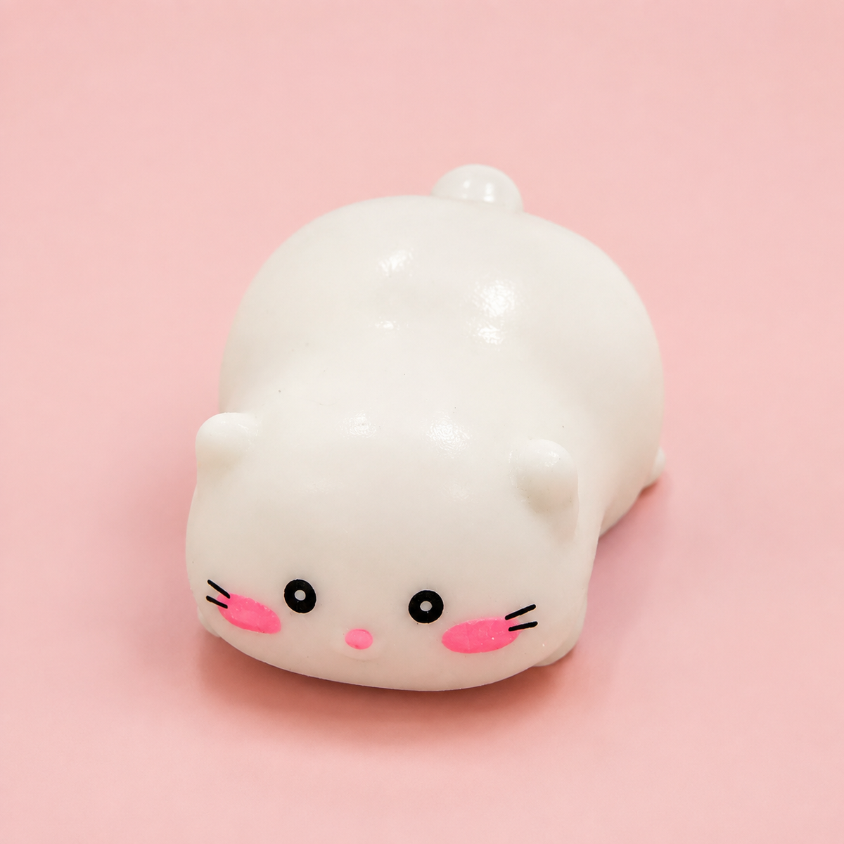 Kawaii White Cat Squishy – Cute Kitty Stress Ball Sensory Fidget Toy