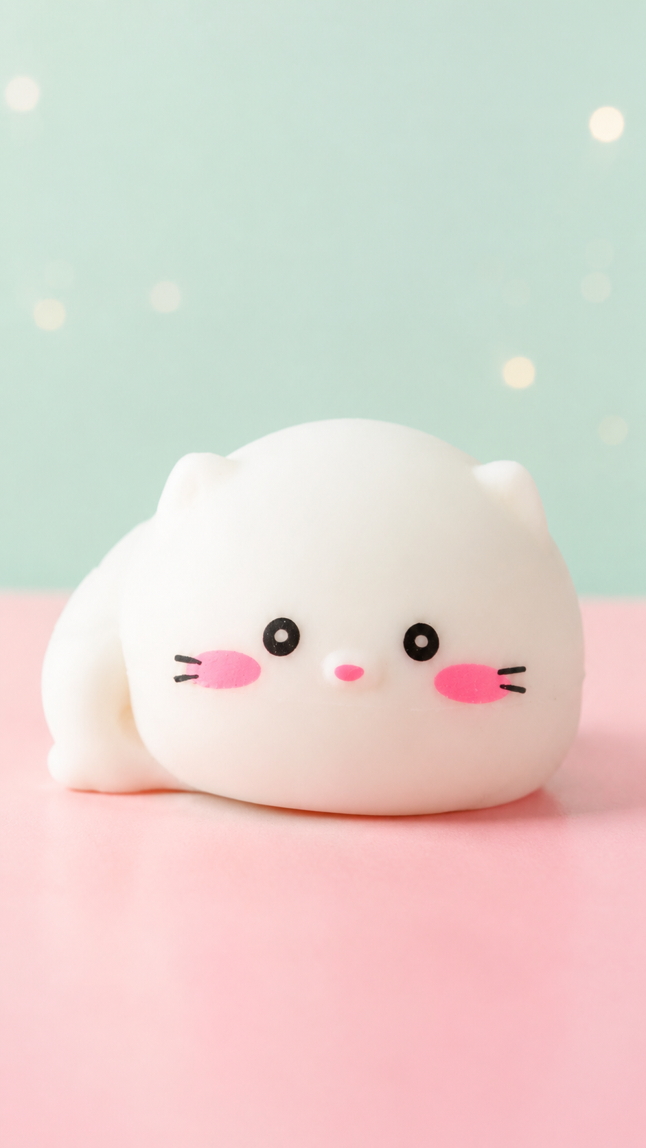 Kawaii White Cat Squishy – Cute Kitty Stress Ball Sensory Fidget Toy