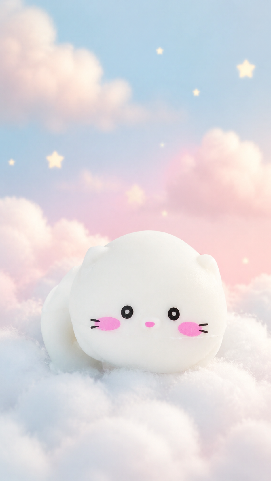 Kawaii White Cat Squishy – Cute Kitty Stress Ball Sensory Fidget Toy