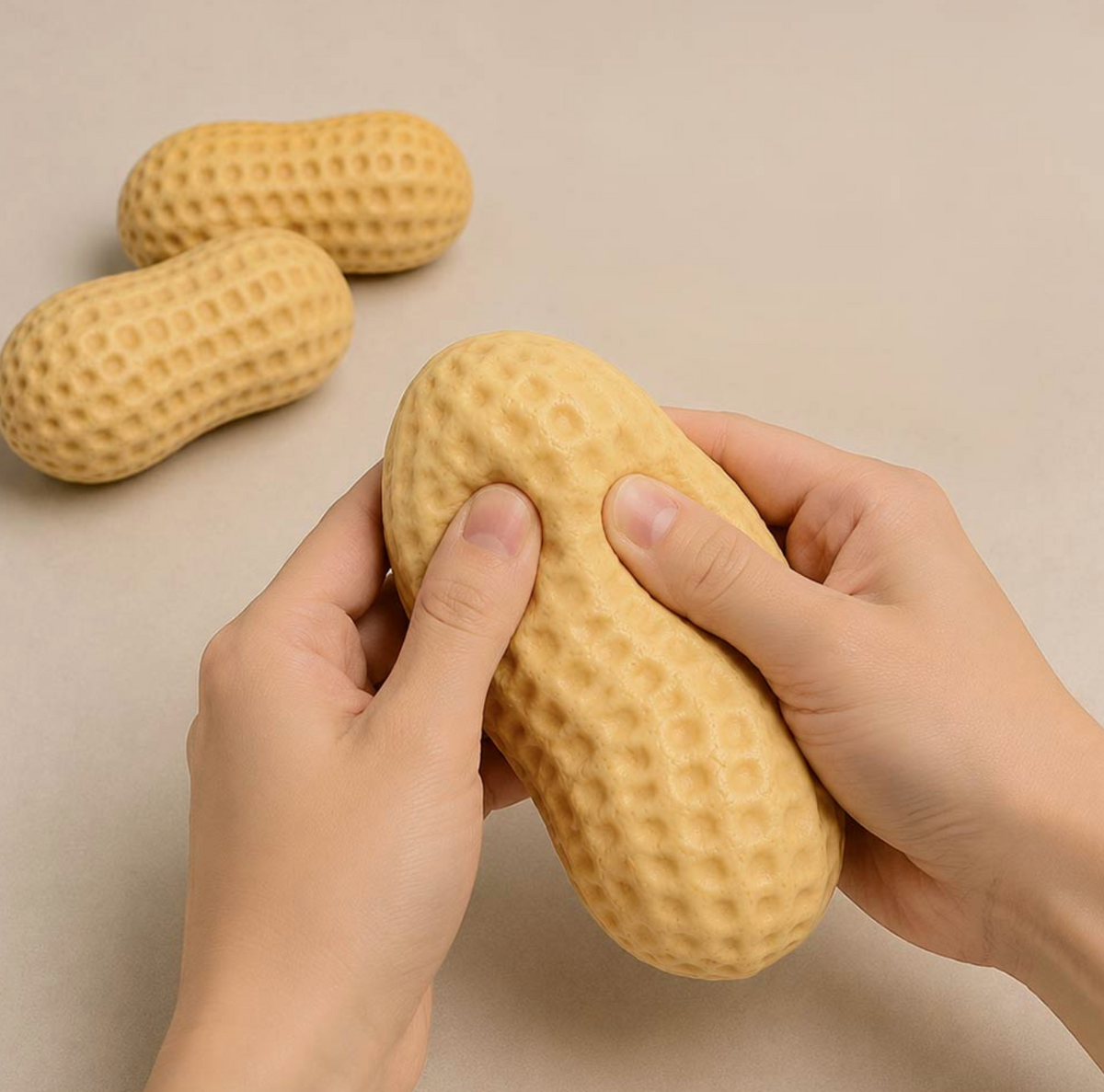 Peanut Squishy Sensory Stress Toy – Stretchy Squeeze Fidget Toy with Pop-Out Peanut Texture