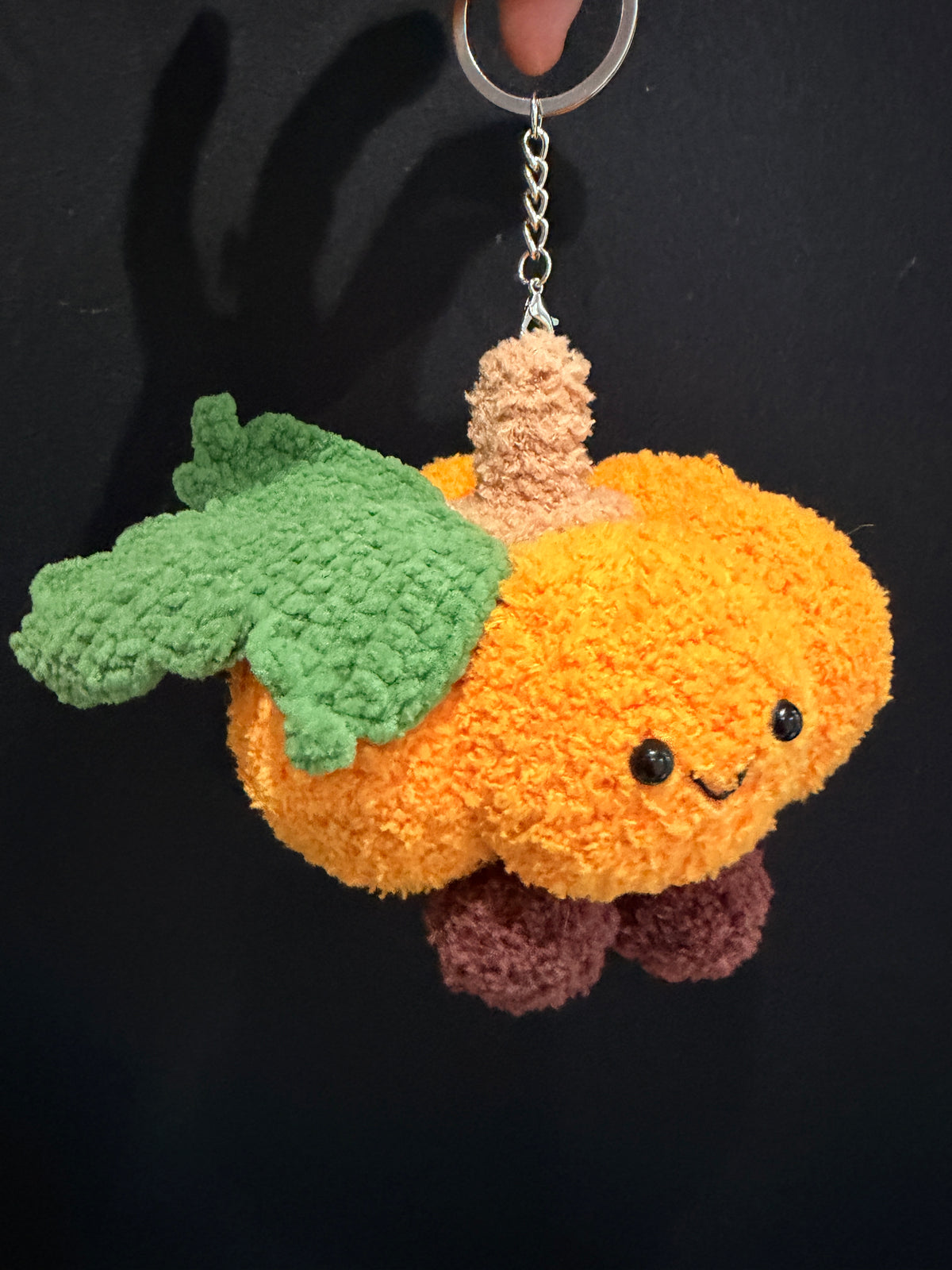 Handmade Crochet Pumpkin Keychain | Cute Pumpkin Backpack Charm | Fall Plush Bag Charm