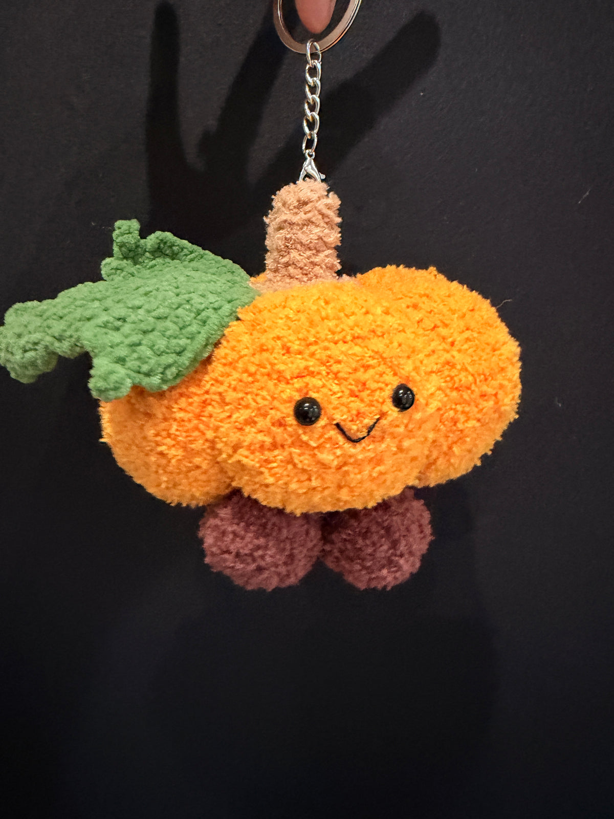 Handmade Crochet Pumpkin Keychain | Cute Pumpkin Backpack Charm | Fall Plush Bag Charm
