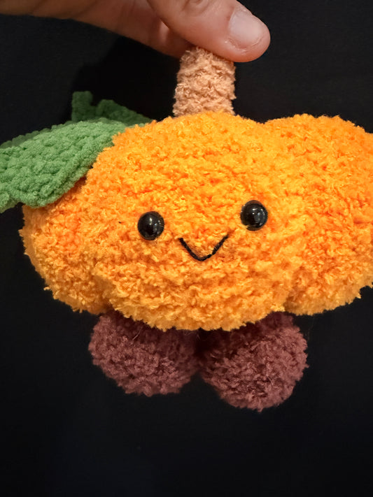 Handmade Crochet Pumpkin Keychain | Cute Pumpkin Backpack Charm | Fall Plush Bag Charm