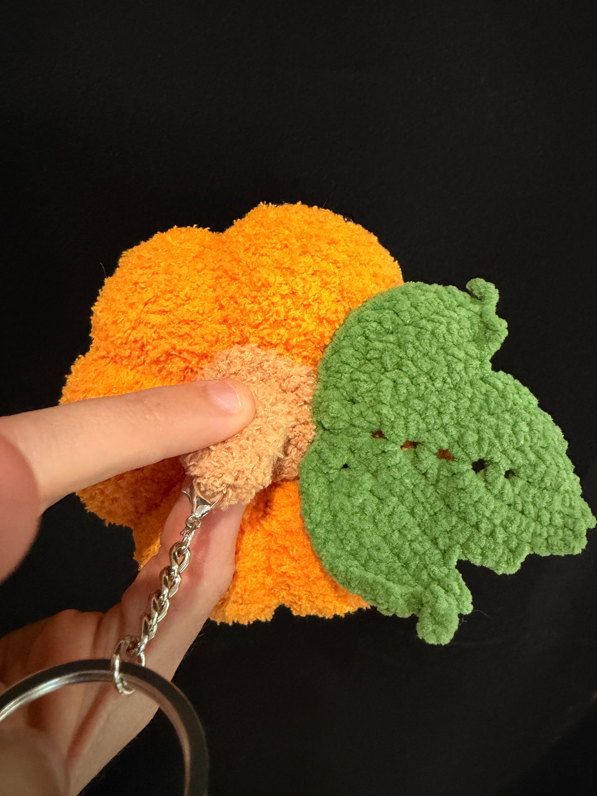 Handmade Crochet Pumpkin Keychain | Cute Pumpkin Backpack Charm | Fall Plush Bag Charm