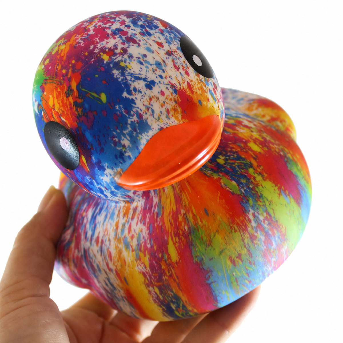 Jumbo Rainbow Splatter Rubber Duck