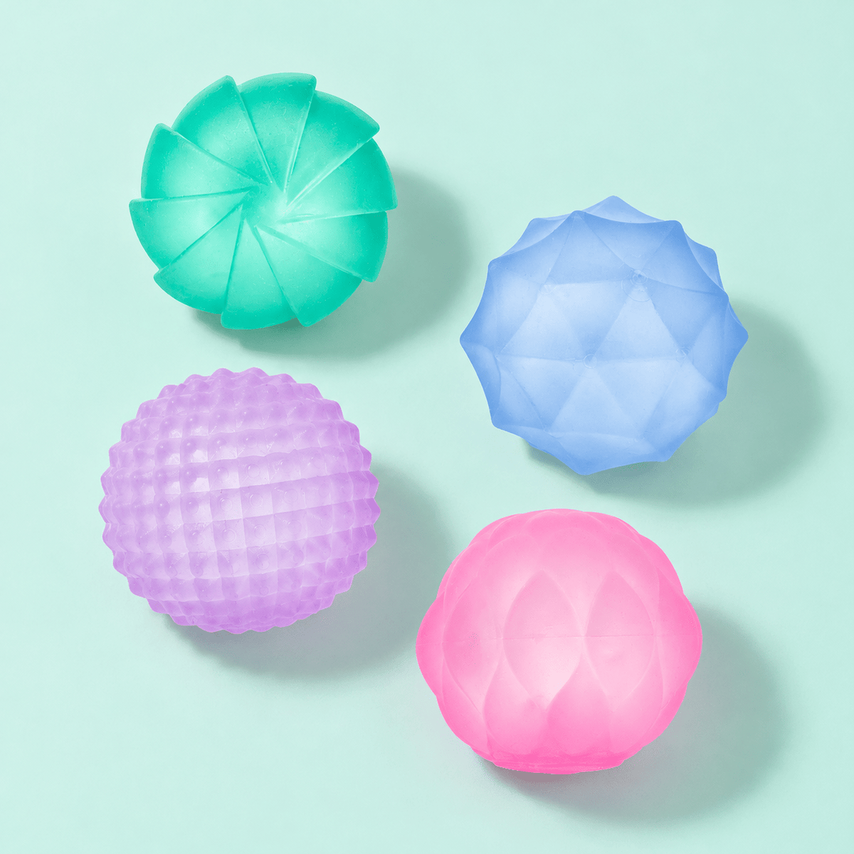 SPEKS Gump Mini Surface Stress Balls – 4-Pack Textured Memory Gel Fidget Set - Hiitzchrissy's Eclectic Fun Finds
