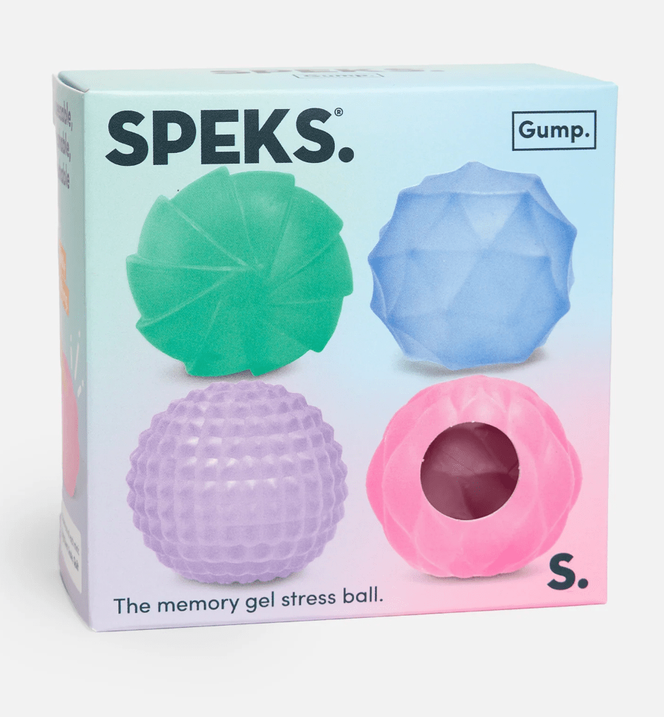 SPEKS Gump Mini Surface Stress Balls – 4-Pack Textured Memory Gel Fidget Set - Hiitzchrissy's Eclectic Fun Finds