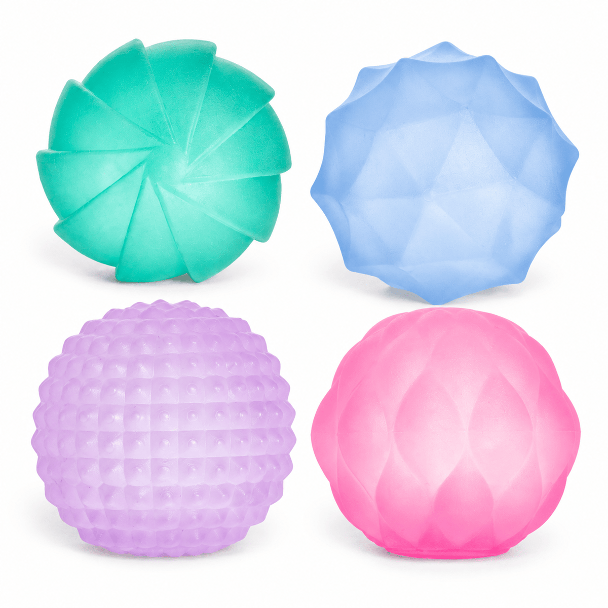 SPEKS Gump Mini Surface Stress Balls – 4-Pack Textured Memory Gel Fidget Set - Hiitzchrissy's Eclectic Fun Finds