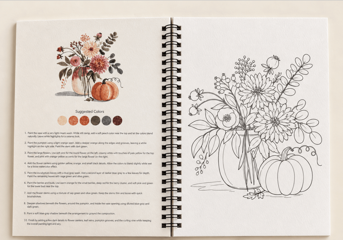 Watercolor Painting Bundle – Beginner Workbook, Paint Set and 6 Brushes - Hiitzchrissy's Eclectic Fun Finds